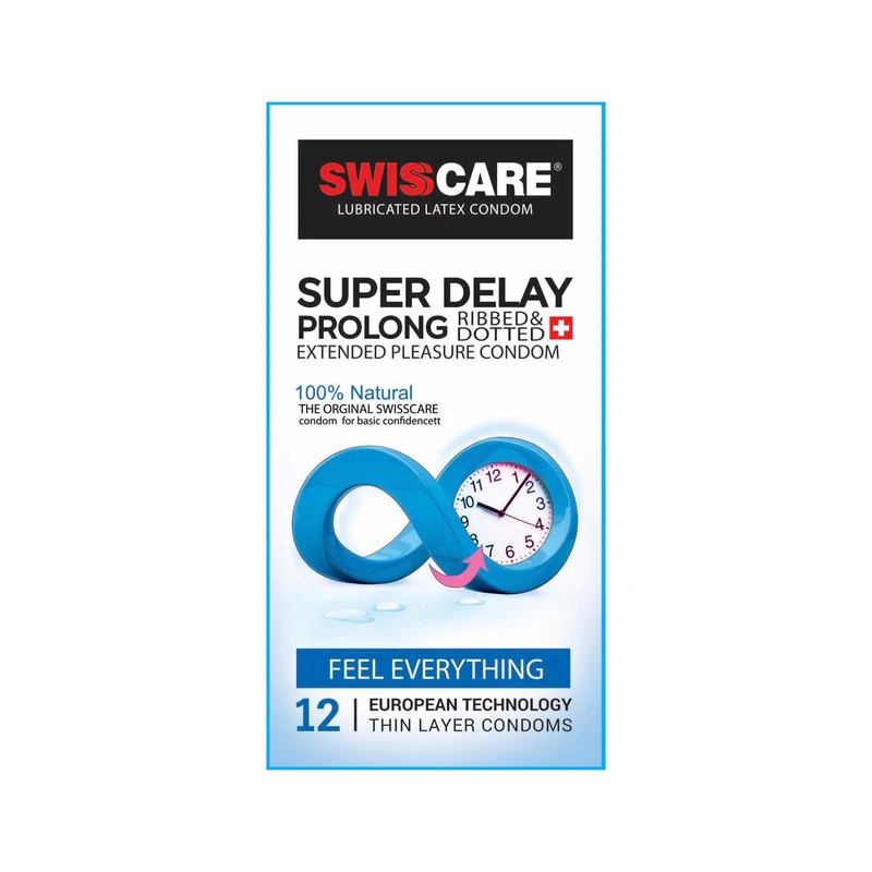 کاندوم مدل SUPER DELAY سوئیس کر | بسته 12 عددی 1 کاندوم مدل SUPER DELAY سوئیس کر | بسته 12 عددی